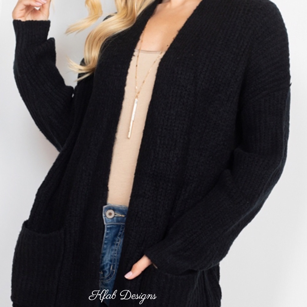 ❤️LAST 1! Black Super Soft Pocket Cardigan - Picture 5 of 5